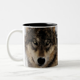 Tasse 2 Couleurs Loup gris ou loup de bois de construction
