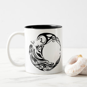 Tasse 2 Couleurs Loup tribal