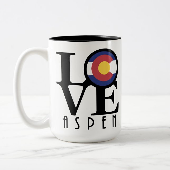 Tasse 2 Couleurs LOVE Aspen Colorado 15oz (Gauche)