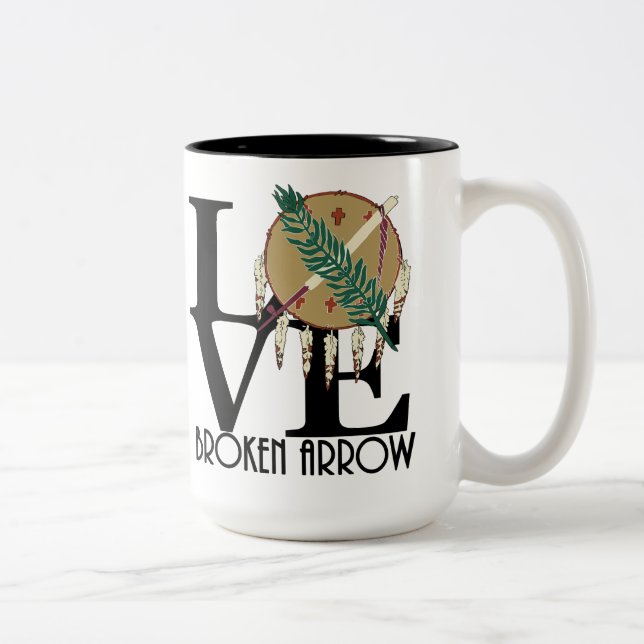 Tasse 2 Couleurs LOVE Broken Arrow Oklahoma 15oz (Droit)