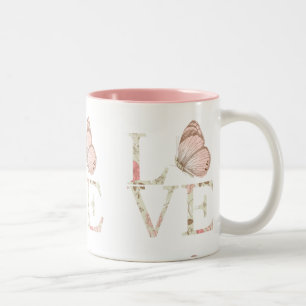 Tasse 2 Couleurs Love Butterfly Floral