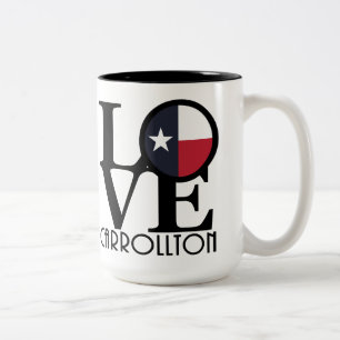 Tasse 2 Couleurs LOVE Carrollton Texas 15oz