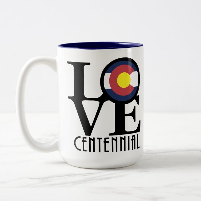 Tasse 2 Couleurs LOVE Centennial Colorado 15oz (Gauche)