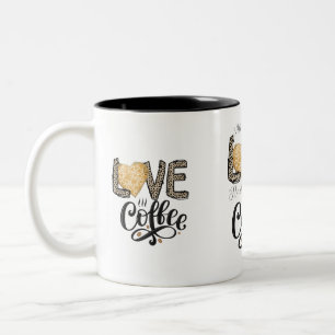 Tasse 2 Couleurs Love Coffee drôle mignon citations tendance pour e