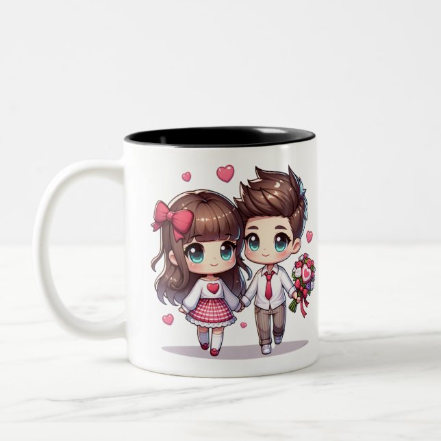 Tasse 2 Couleurs Love Conquates All, Saint Valentin (Gauche)