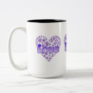 Tasse 2 Couleurs Love Daisy Heart Purple