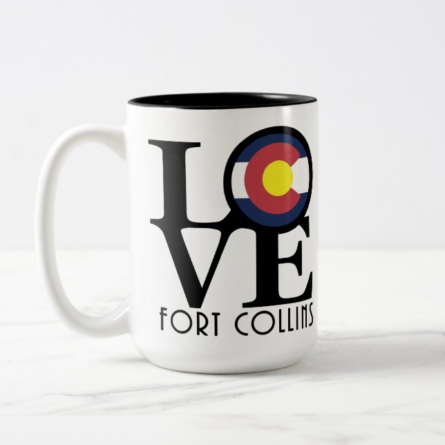Tasse 2 Couleurs LOVE Fort Collins 15oz (Gauche)