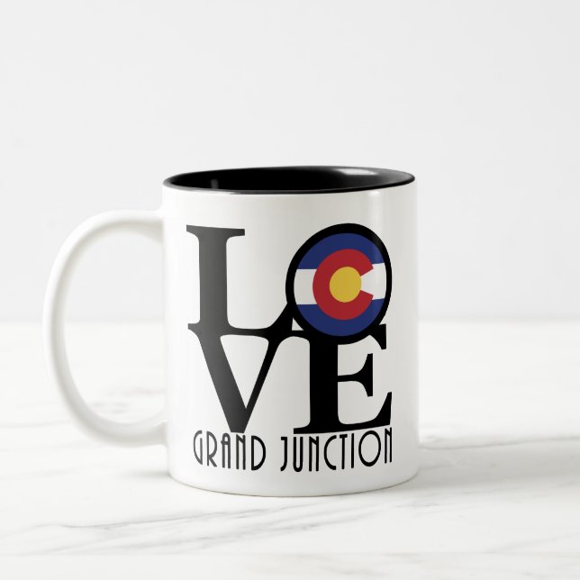 Tasse 2 Couleurs LOVE Grand Junction Colorado 110z (Gauche)
