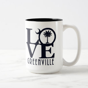 Tasse 2 Couleurs LOVE Greenville SC 15oz