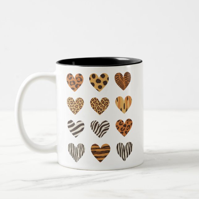 Tasse 2 Couleurs Love Heart Leopard Cute Valentine's Day (Gauche)