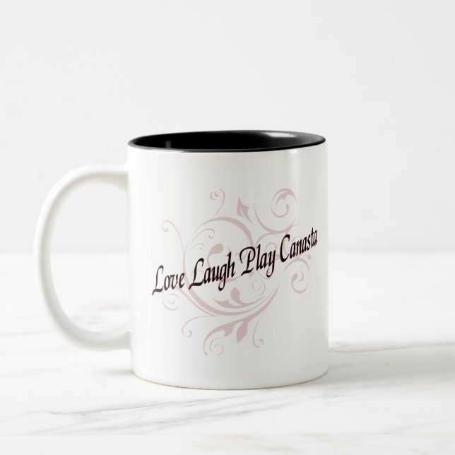 Tasse 2 Couleurs Love Laugh Play Canasta Red (Gauche)