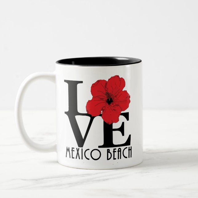 Tasse 2 Couleurs LOVE Mexico Beach Floride 11oz (Gauche)
