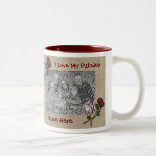 Tasse 2 Couleurs Love My Dziadek Rose grand-père polonais