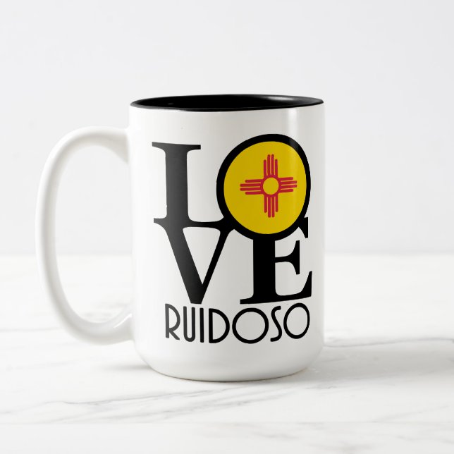 Tasse 2 Couleurs LOVE Ruidoso, NM 15oz (Gauche)