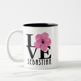 Tasse 2 Couleurs LOVE Sebastian 11oz hibiscus rose