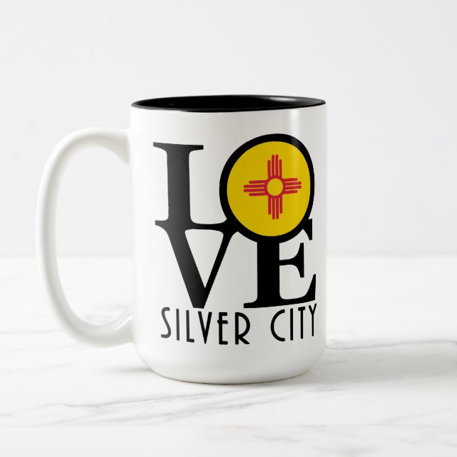 Tasse 2 Couleurs LOVE Silver City 15oz (Gauche)