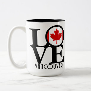 Tasse 2 Couleurs LOVE Vancouver (Drapeau de la Colombie-Britannique