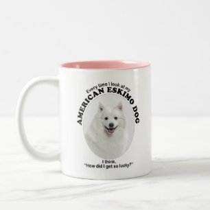 Tasse 2 Couleurs Lucky American Eskimo Chien
