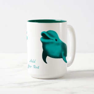 Tasse 2 Couleurs Lucky Dolphin - Ajouter votre texte