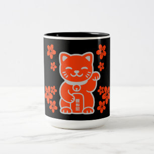 Tasse 2 Couleurs Lucky Japonais Maneki-neko