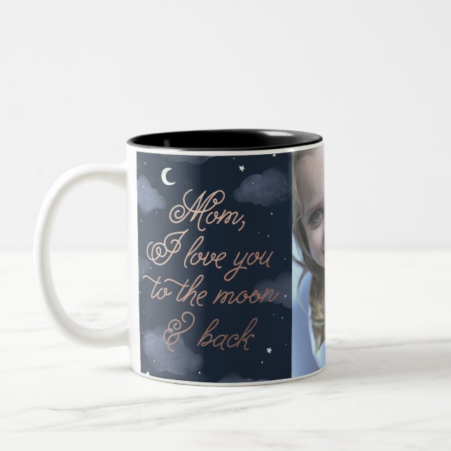 Tasse 2 Couleurs Lune et jour de mère arrière (Gauche)