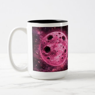 Tasse 2 Couleurs Lune rose avec trous d'astéroïde