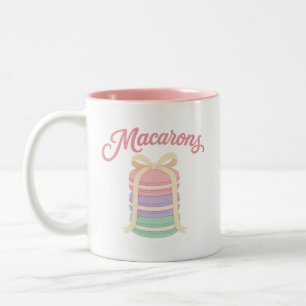 Tasse 2 Couleurs Macarons - Design de dessert pastel coquette