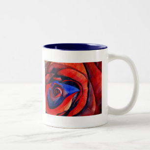 Tasse 2 Couleurs Macro rouge rose abstraite peinture d'art