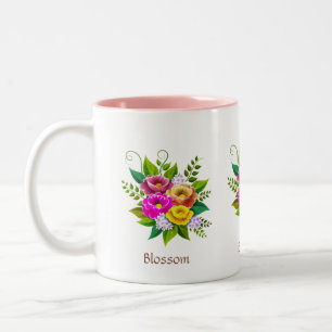 Tasse 2 Couleurs Magnifique Bouquet de Fleurs Colorées
