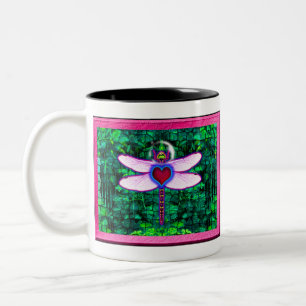 Tasse 2 Couleurs Magnifique œuvre d'art encadrée « Dragonfly encadr