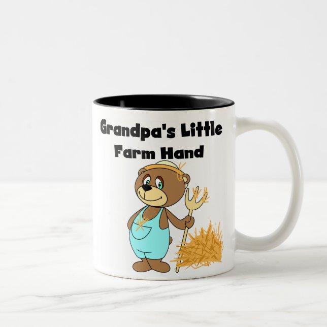 Tasse 2 Couleurs Main de ferme de grand-papas d'ours (Droit)