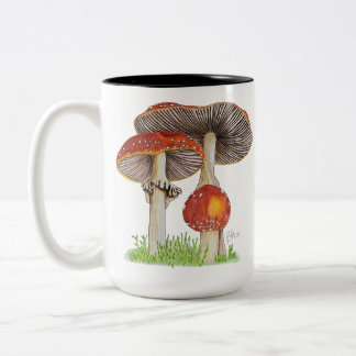 Tasse 2 Couleurs Main tirée Amanita Muscaria