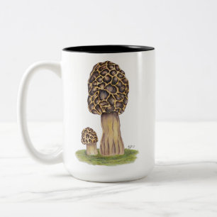 Tasse 2 Couleurs Main Tirée Morel Champhroom