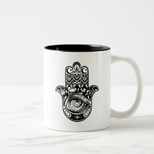 Tasse 2 Couleurs Main Zendoodle de Hamsa