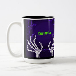 Tasse 2 Couleurs Mains pourpres de squelette