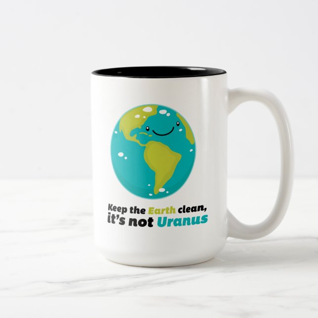 Tasse 2 Couleurs Maintenez la terre propre (Droit)