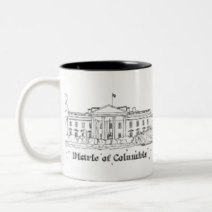 Tasse 2 Couleurs Maison Blanche Vacances Dessin Vacances Art Voyage