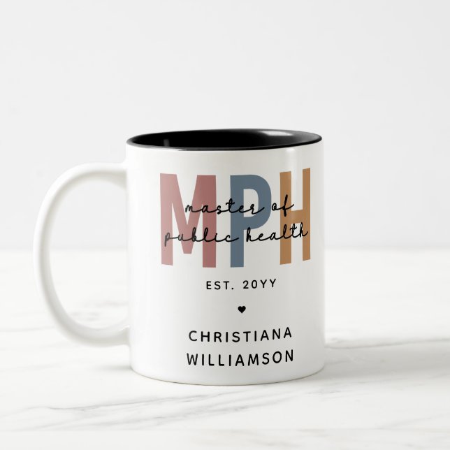 Tasse 2 Couleurs Maîtrise personnalisée en santé publique (Gauche)