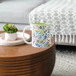 Tasse 2 Couleurs Maladie de Lyme, sensibilisation au ruban vert