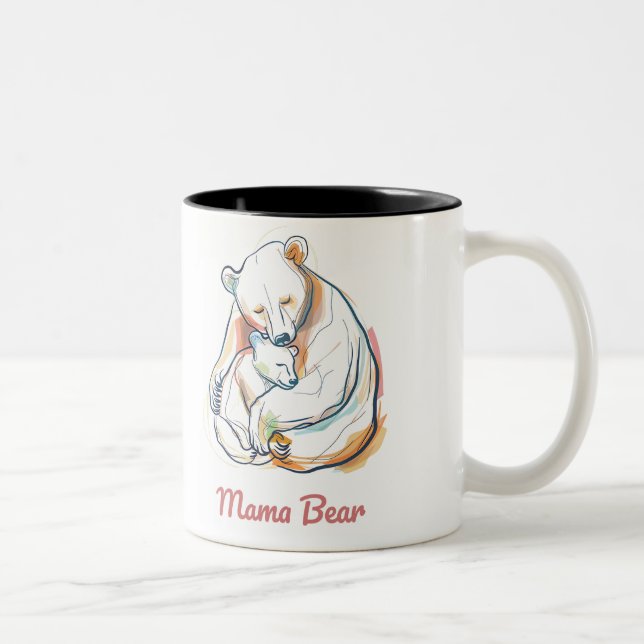 Tasse 2 Couleurs Mama Bear Mothers Day (Droit)