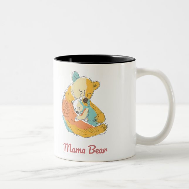 Tasse 2 Couleurs Mama Bear Mothers Day (Droit)