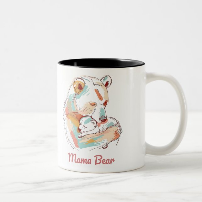 Tasse 2 Couleurs Mama Bear Mothers Day (Droit)