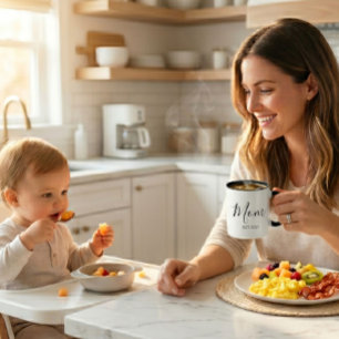 Tasse 2 Couleurs Maman a établi un nouveau cadeau de maman minimali