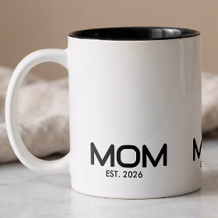 Tasse 2 Couleurs Maman Cadeau de Nouvelle Maman Établie 