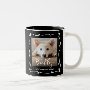 Tasse 2 Couleurs Maman Chien Enfant Préféré Photo Cœurs Doodles Noi