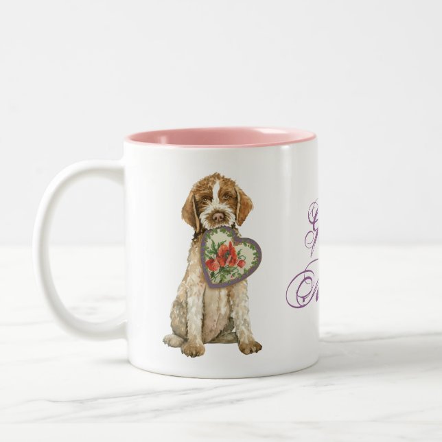Tasse 2 Couleurs Maman de coeur de griffon (Gauche)