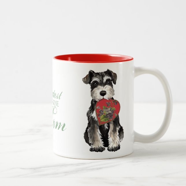 Tasse 2 Couleurs Maman de coeur de Schnauzer miniature (Droit)