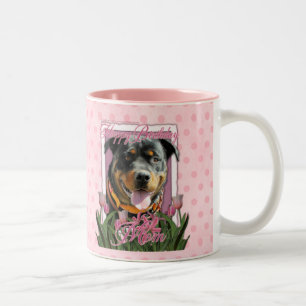 Tasse 2 Couleurs Maman de joyeux anniversaire - rottweiler -
