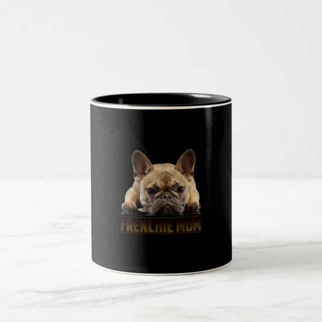 Tasse 2 Couleurs maman frenchie | cadeau de maman bulldog (Centre)