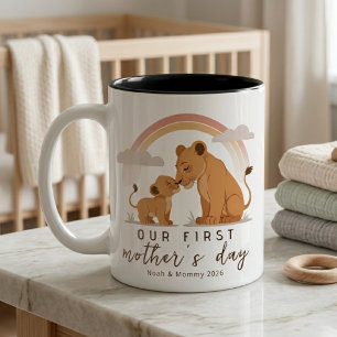 Tasse 2 Couleurs Maman Lionceau Chaud Premier Jour de la Fête des M